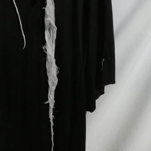 Black Skeleton Reaper Hooded Robe | large | Exposed Rib Cage | Dangling Webbing - Picture 15 of 16